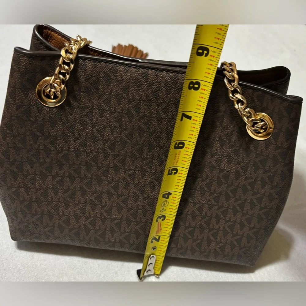 Michael Kors Dark Brown Shoulder Bag with Gold Accents